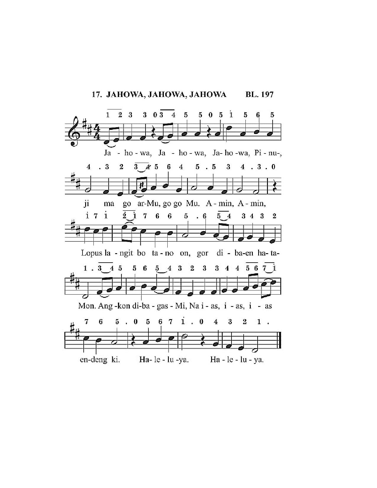 BEAM NO 17 JAHOWA, JAHOWA, JAHOWA 