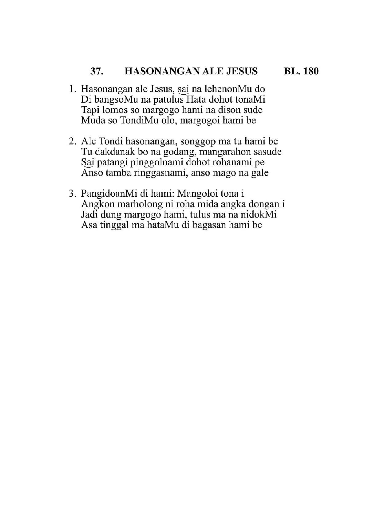 BEAM 37 HASONANGAN ALE JESUS