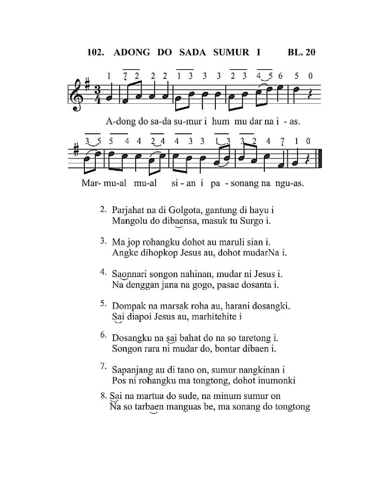 BEAM 102 ADONG DO SADA SUMUR I